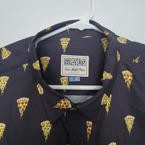 RSVLTS Mens Size 3XL Pizza Party 100% Polyester EUC - Picture 4 of 5